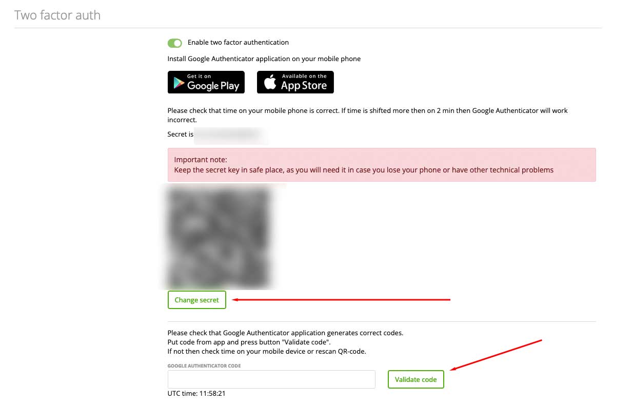 two factor auth